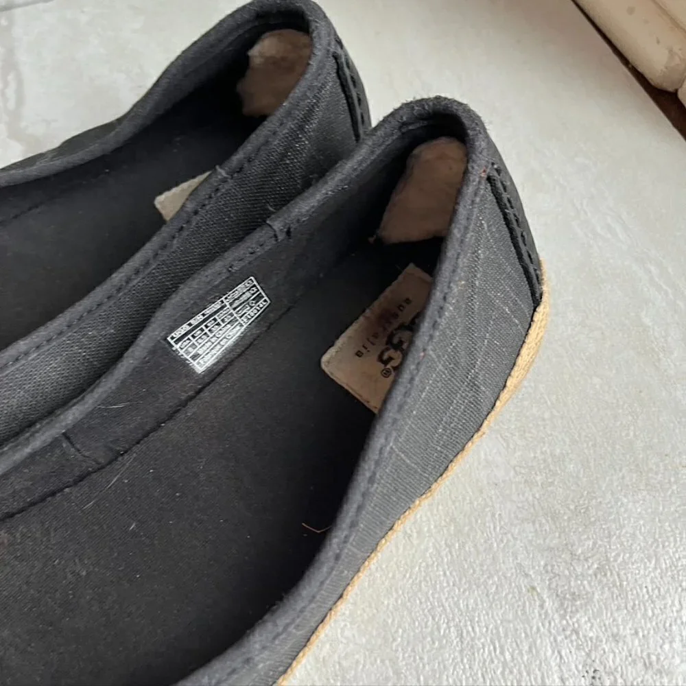 ** UGG Syleste Shearling Line Espadrille Bow Flat Shoe Size 8